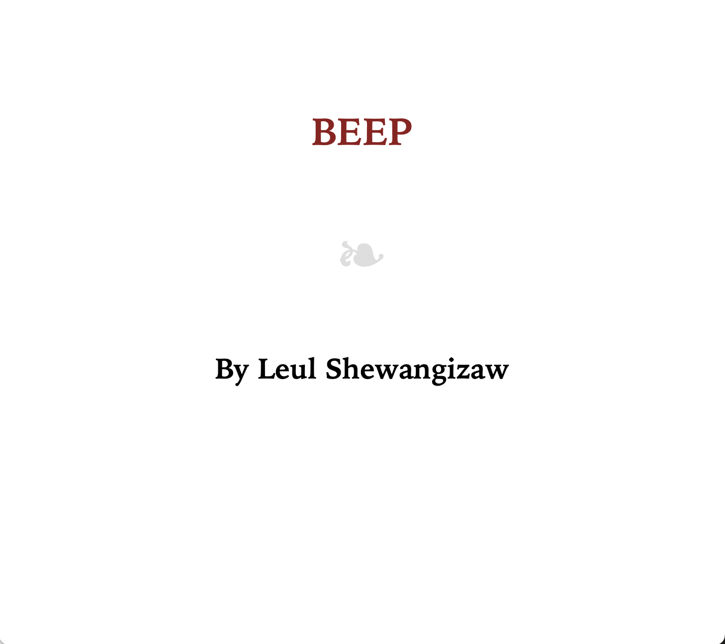 BEEP book cover by leul shewangizaw